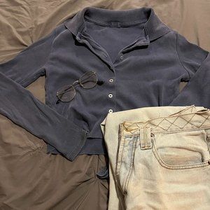 John Galt Blue Button Up